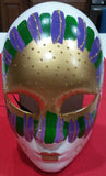 PAINTED PLASTIC MASK - GOLD LIPS