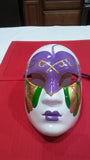 PAINTED PLASTIC  MASK - PURPLE LIPS