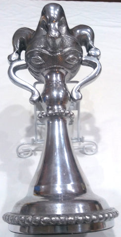ALUMINUM JESTER  CANDLE HOLDER