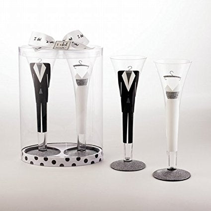 HAND PAINTED CHAMPAGNE FLUTES