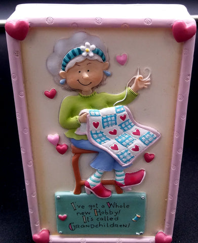 NEW HOBBY GRANDCHILDREN RESIN PLAQUE