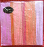 CASPARI STRIPED SILK FUCHSIA PAPER LUNCHEON NAPKINS