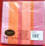 CASPARI STRIPED SILK FUCHSIA PAPER LUNCHEON NAPKINS