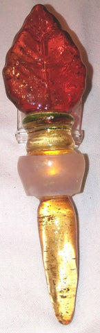 FALL LEAVE GLASS BOTTLE STOPPER