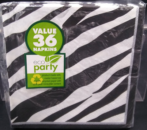 ZEBRA ECO PARTY LUNCHEON NAPKINS