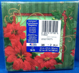 VINTAGE POINSETTIA PAPER LUNCHEON NAPKINS