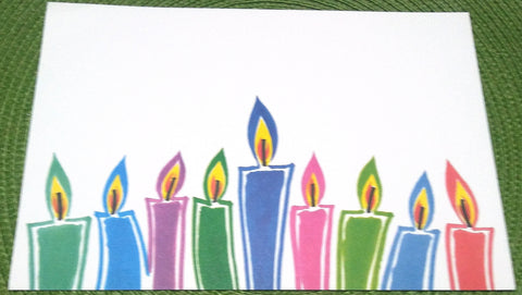 CHANUKAH MENORAH CANDLES - BLANK STOCK INVITATION