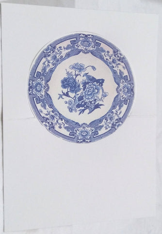 CASPARI BLUE AND WHITE PLATE PLACE CARDS