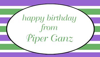 PURPLE GREEN STRIPES PERSONALIZED GIFT OR CALLING CARDS
