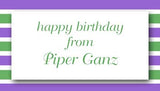 PURPLE GREEN STRIPES PERSONALIZED GIFT OR CALLING CARDS