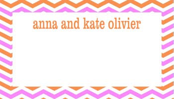 CHEVRON PATTERN PERSONALIZED GIFT OR CALLING CARDS