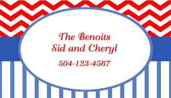CHEVRON AND STRIPE PATTERNS PERSONALIZED GIFT OR CALLING CARDS