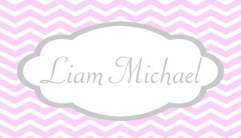 SCALLOP FRAME AND CHEVRON PATTERN PERSONALIZED GIFT OR CALLING CARDS