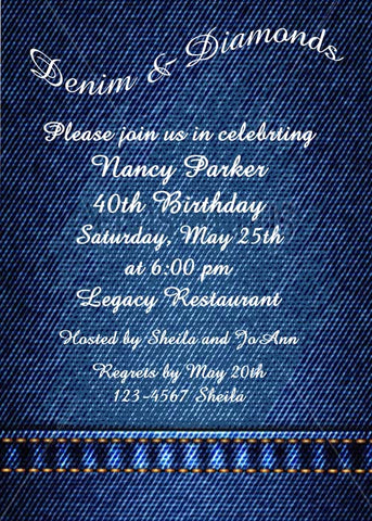 DENIM SOLID CUSTOM INVITATION