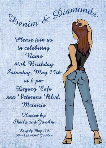 DENIM LADY CUSTOM INVITATION