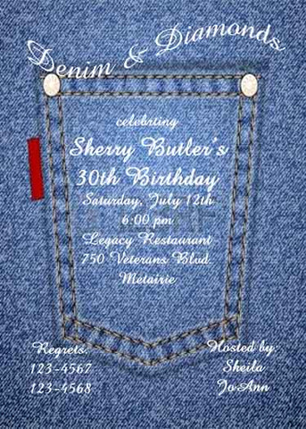 DENIM POCKET CUSTOM INVITATION