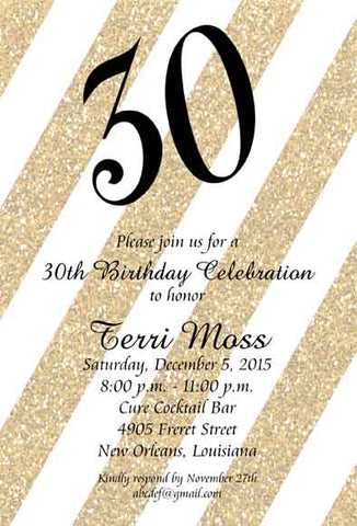 DIAGONAL GLITTER CUSTOM INVITATION