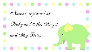 ELEPHANT AND DOTS PERSONALIZED GIFT OR CALLING CARDS