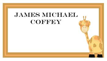 FAT BODY GIRAFFE PERSONALIZED GIFT OR CALLING CARDS