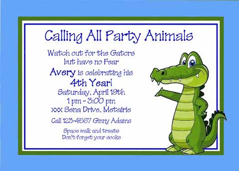 ALLIGATOR WATCH CUSTOM INVITATION