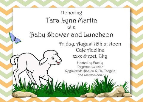LAMB GRAZING CUSTOM INVITATION