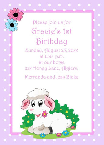 SWEET LAMB CUSTOM INVITATION