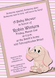SWEET ELEPHANT CUSTOM INVITATION