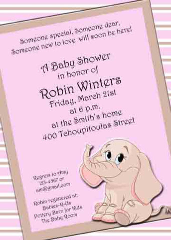 SWEET ELEPHANT CUSTOM INVITATION