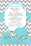 MOTHER AND BABY ELEPHANT CUSTOM INVITATION