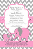 MOTHER AND BABY ELEPHANT CUSTOM INVITATION