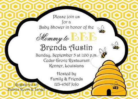 BEE HONEYCOMB CUSTOM INVITATION