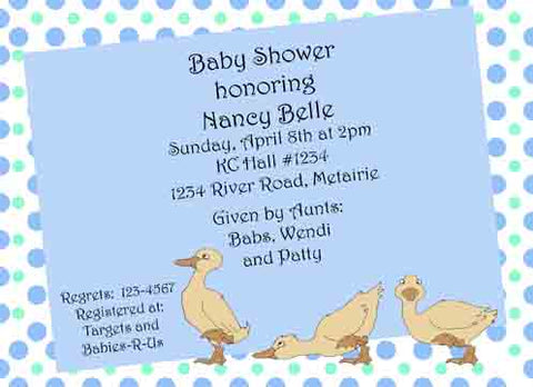 3 AWKWARD DUCKS CUSTOM INVITATION