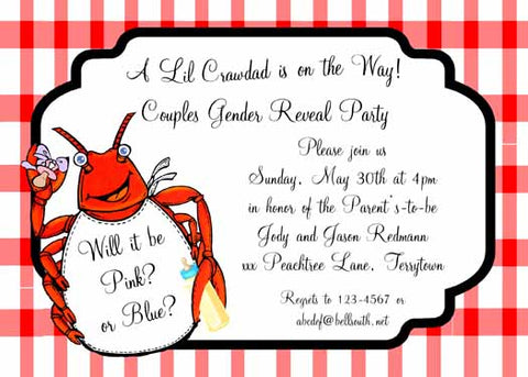 A LITTLE CRAWDAD CUSTOM INVITATION