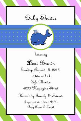 BABY WHALE CUSTOM INVITATION
