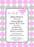 WADDLING MOTHER AND BABY DUCKS CUSTOM INVITATION
