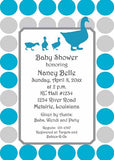 WADDLING MOTHER AND BABY DUCKS CUSTOM INVITATION