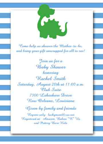 BABY DINOSAUR SILHOUETTE CUSTOM INVITATION