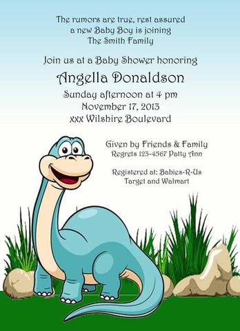 SMILING DINO CUSTOM INVITATION