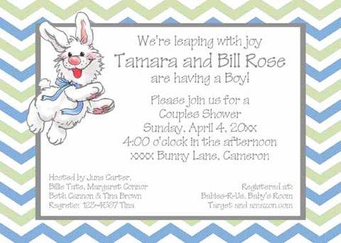 LEAPING BUNNY CUSTOM INVITATION