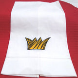 BLACK AND GOLD CROWN LINEN GUEST TOWEL