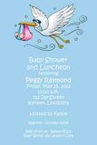 STORK WITH TWINS CUSTOM INVITATION