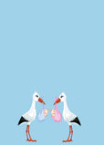 TWIN STORKS CUSTOM INVITATION
