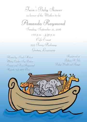 NOAH'S ARC CUSTOM INVITATION