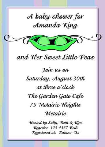 PEAS IN A POD CUSTOM INVITATION
