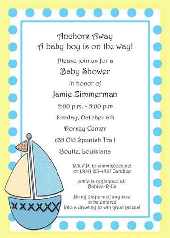 SAILBOAT CUSTOM INVITATION
