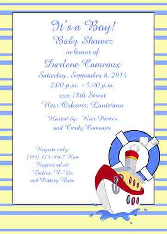 TUGBOAT CUSTOM INVITATION