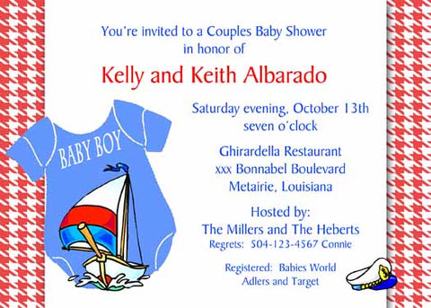 SAILING IN THE ONESIE CUSTOM INVITATION