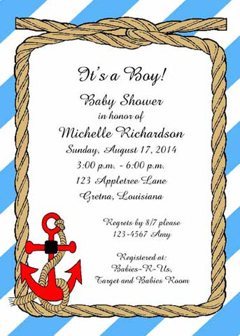 ANCHOR AWAY CUSTOM INVITATION