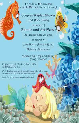 BABY MERMAID CUSTOM INVITATION