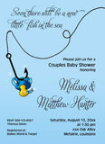 FISHING HOOK AND PACIFIER CUSTOM INVITATION